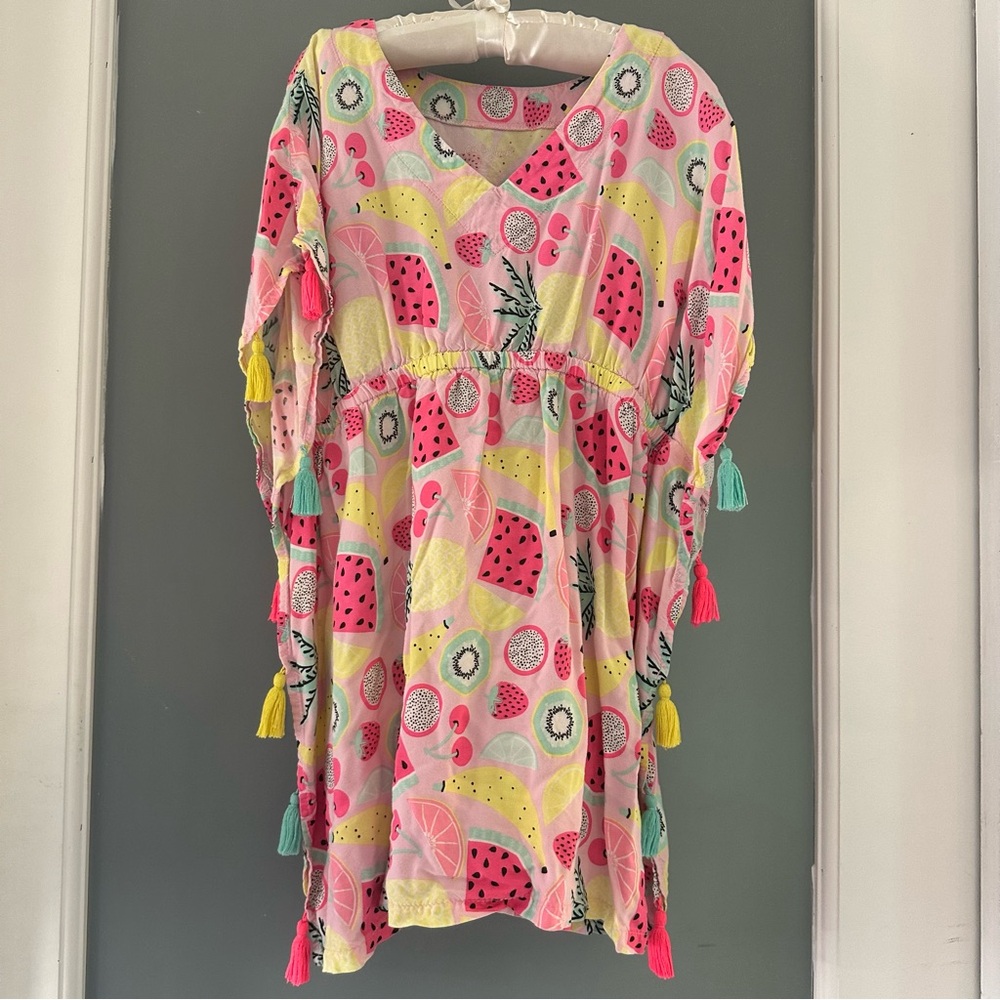Cat & Jack Tropical girls cover-up w Bishop Sleeves
